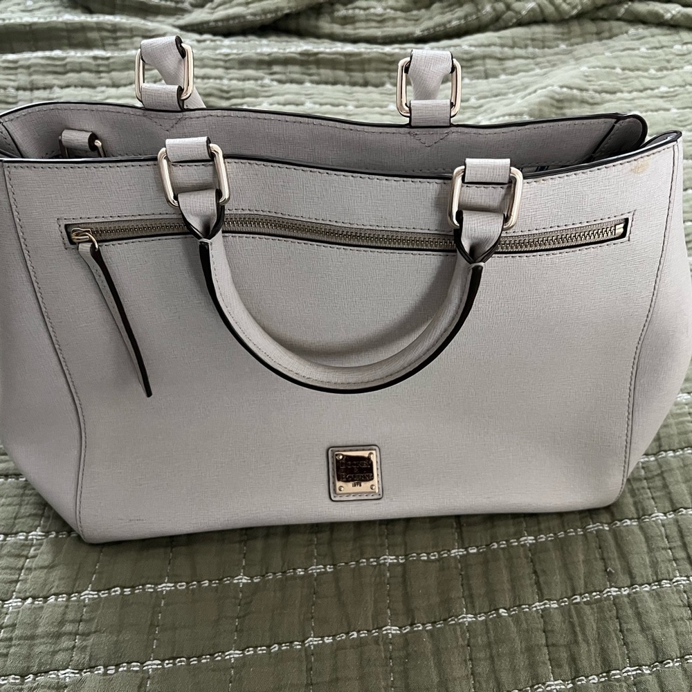 Dooney & Bourke Light Gray Tote Bag with matching wallet